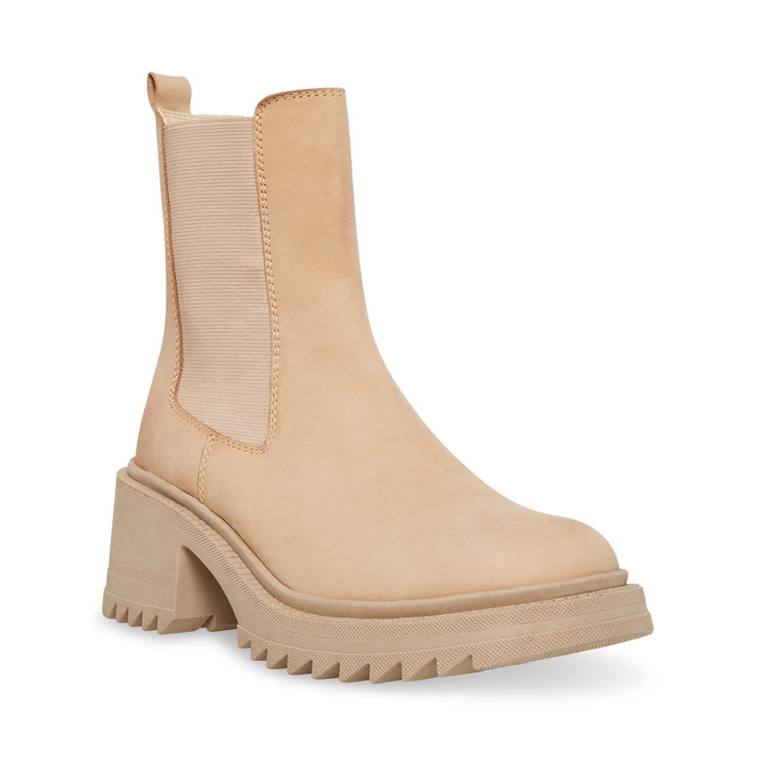 Botines Chelsea Steve Madden Garth Cuero Mujer Beige | ES HTE980